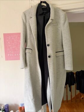 La Marque Light Gray Women's Wool-Blend Long Coat